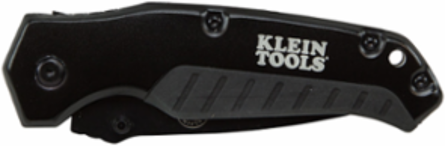 Pocket Knife 3-1/2 Inch Drop Point Blade, Black Aluminum Handle, Liner Lock