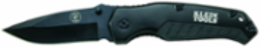 Pocket Knife 3-1/2 Inch Drop Point Blade, Black Aluminum Handle, Liner Lock