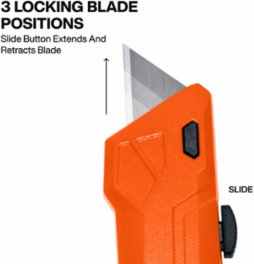 Slide Out Utility Knife, 6.5 Inch Length, 1 Inch Blade Length, Aluminum Handle