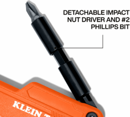 Folding Utility Knife with Driver, 1" Blade, 6.8" Length, Ergonomic Design