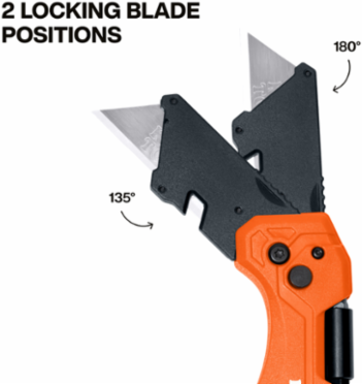 Folding Utility Knife with Driver, 1" Blade, 6.8" Length, Ergonomic Design