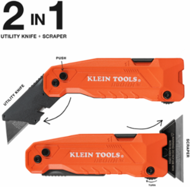 FLICKBLADE™ 2-in-1 Utility Knife/Scraper with Blade Storage