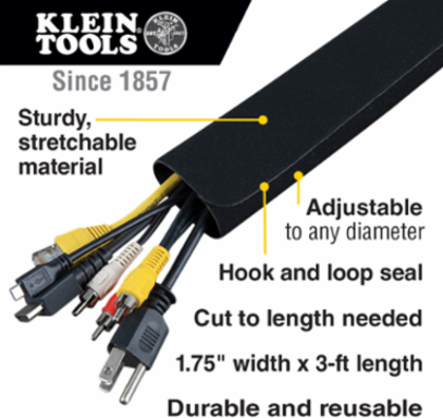 Cable Management Sleeves, 1.75 Inch Diameter x 3 Foot Long, 2-Pack