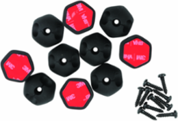 Self-Adhesive Cable Mounting Clips, 1 Slot, Black, 10-Pack