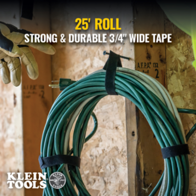 Hook and Loop Tape, 3/4 Inch x 25 Foot, Black, Custom Length Cable Ties