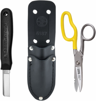 Cable Splicer Kit with 1-3/4 Inch Blade Knife & Snip, Includes Leather Holder