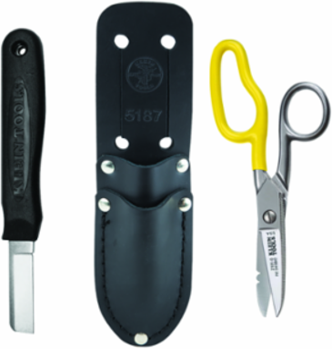 Cable Splicer Kit with 1-3/4 Inch Blade Knife & Snip, Includes Leather Holder