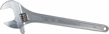 18 Inch Adjustable Wrench with 2.063 Inch Jaw Capacity, High-Polish Chrome Finish