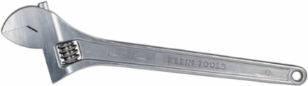 18 Inch Adjustable Wrench with 2.063 Inch Jaw Capacity, High-Polish Chrome Finish
