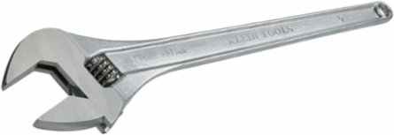 24 Inch Adjustable Wrench, 2.5 Inch Jaw Capacity, High-Polish Chrome Finish