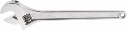 24 Inch Adjustable Wrench, 2.5 Inch Jaw Capacity, High-Polish Chrome Finish