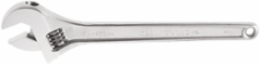 24 Inch Adjustable Wrench, 2.5 Inch Jaw Capacity, High-Polish Chrome Finish