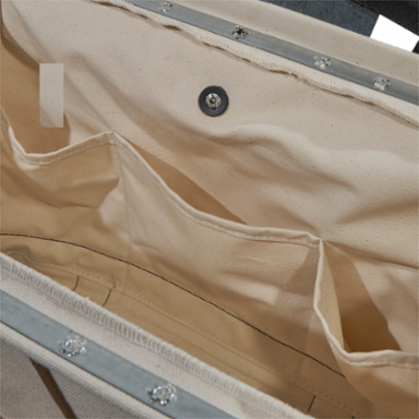 18 Inch Canvas Tool Bag with Leather Bottom, 11 Pockets, Heavy-Duty