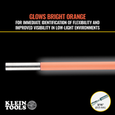 Lo-Flex Glow Rod, 5 Foot, 1/4 Inch Diameter, Fiberglass, Orange Glow