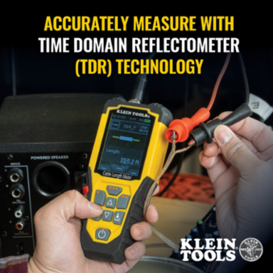 Cable Length Meter, Measures up to 3000 Feet, Includes Test Leads & Carrying Case
