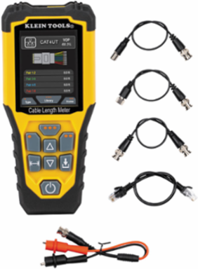 Cable Length Meter, Measures up to 3000 Feet, Includes Test Leads & Carrying Case