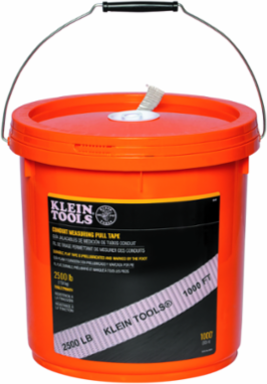 Conduit Measuring Pull Tape, 2500 lb x 1000' Heavy-Duty, Pre-Lubricated