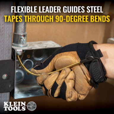 13 Inch Flexible Fish Tape Leader, 3/16 Inch Diameter, 500 lb Capacity