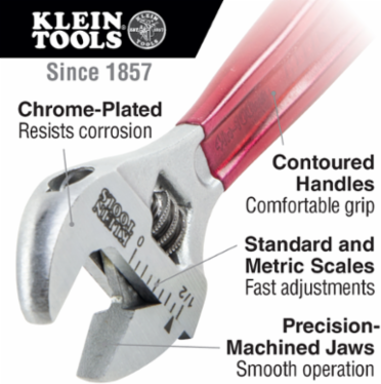 Adjustable Wrench 12-Inch, Grit 1.5 Inch Jaw Capacity, Alloy Steel