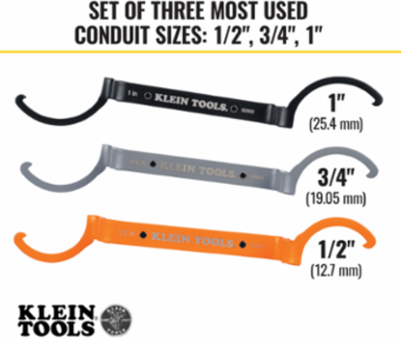 Locknut Wrench Set 1/2 Inch, 3/4 Inch, 1 Inch - Durable Carbon Steel, 3 Pieces