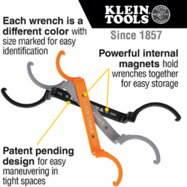 Locknut Wrench Set 1/2 Inch, 3/4 Inch, 1 Inch - Durable Carbon Steel, 3 Pieces