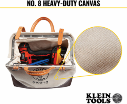 Canvas Tool Bag 12 Inch, No. 8 Canvas, Moisture Resistant, 2 lbs