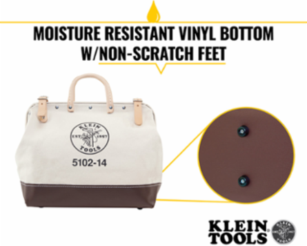 Heavy-Duty 14 Inch Canvas Tool Bag with Rivet Reinforcements