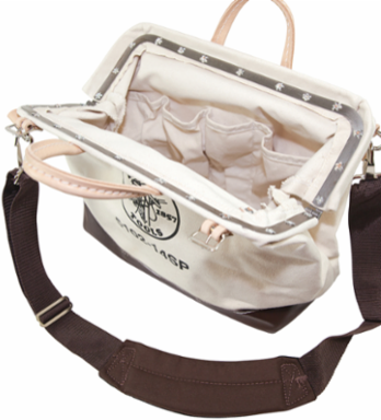 Deluxe Canvas Tool Bag, 10 Pockets, 14 Inch, Moisture-Resistant