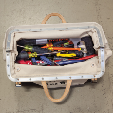 Heavy-Duty Canvas Tool Bag, 16 Inch, Rivet-Reinforced, 3 lb