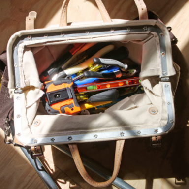 Deluxe Canvas Tool Bag 16 Inch, 13 Pockets, Heavy-Duty, Adjustable Shoulder Strap