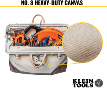 Heavy-Duty Canvas Tool Bag, 20 Inch, Moisture Resistant, 3 lbs