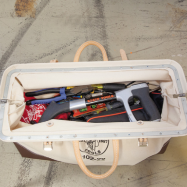 Canvas Tool Bag 22 Inch, Heavy-Duty No. 8 Canvas, Rivet-Reinforced, 3 lbs