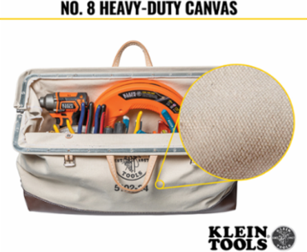 Canvas Tool Bag 24 Inch, Heavy-Duty No. 8 Canvas, Moisture Resistant