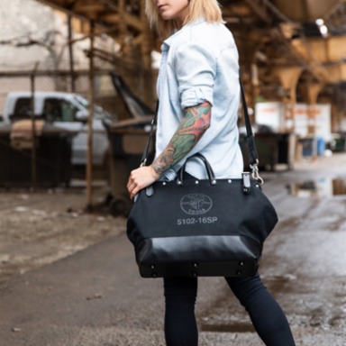 Deluxe Tool Bag 18 Inch, 13 Pockets, Heavy-Duty Canvas, Black