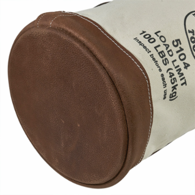 Canvas Bucket with Leather Bottom 12 Inch Diameter, 100 lb Load Rating