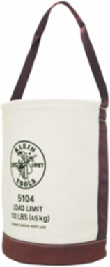 Canvas Bucket with Leather Bottom 12 Inch Diameter, 100 lb Load Rating