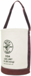 Canvas Bucket with Leather Bottom 12 Inch Diameter, 100 lb Load Rating