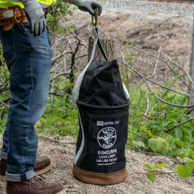 Flame-Resistant Canvas Bucket, 12 Inch Diameter, 100 lb Load Rated