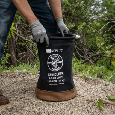 Flame-Resistant Canvas Bucket, 12 Inch Diameter, 100 lb Load Rated
