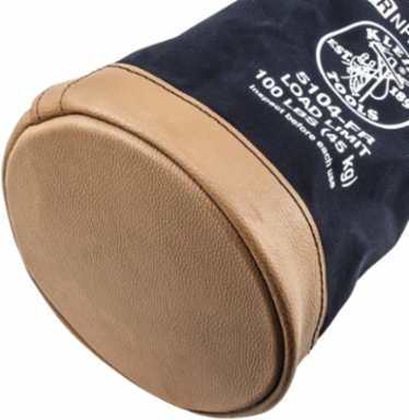 Flame-Resistant Canvas Bucket 12 Inch, Load Rated 100 lb, Leather Reinforced Handle