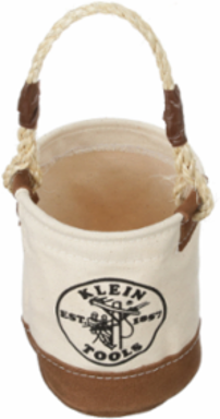 Mini Tool Bucket, Canvas with Leather-Reinforced Bottom, 6 Inch Height, 4-1/2 Inch Diameter