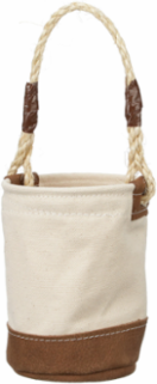 Mini Tool Bucket, Canvas with Leather-Reinforced Bottom, 6 Inch Height, 4-1/2 Inch Diameter