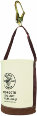 Canvas Bucket with Leather Bottom, 12-Inch Diameter, 15-Inch Height, 100 lb Load Rating