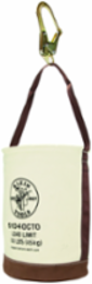 Canvas Bucket with Leather Bottom, 12-Inch Diameter, 15-Inch Height, 100 lb Load Rating