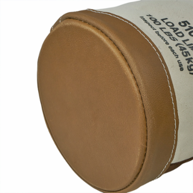 Heavy-Duty Canvas Bucket with Leather Bottom, 12 Inch Diameter, Load Rated 100 lb