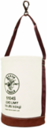 Heavy-Duty Canvas Bucket with Leather Bottom, 12 Inch Diameter, Load Rated 100 lb