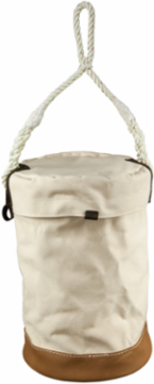 Leather Bottom Tool Bucket with Velcro Closure, 12 Inch Diameter, 17 Inch Height