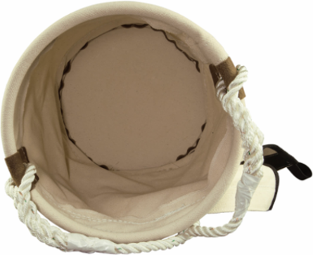 Leather Bottom Tool Bucket with Velcro Closure, 12 Inch Diameter, 17 Inch Height