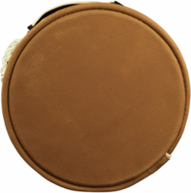 Leather Bottom Tool Bucket with Velcro Closure, 12 Inch Diameter, 17 Inch Height
