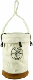 Leather Bottom Tool Bucket with Velcro Closure, 12 Inch Diameter, 17 Inch Height